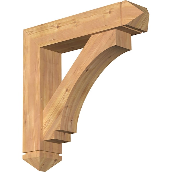 Ekena Millwork Imperial Arts and Crafts Smooth Bracket w/ Offset Brace, Western Red Cedar, 7 1/2"W x 34"D x 34"H BKT0806X34X34IMP03SWR - main